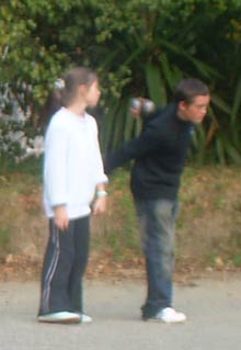 Pricilia et Jérémy pour le Pétanq'club de Locmiquélic