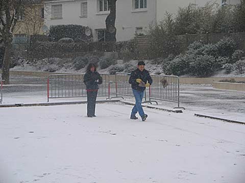 petanque sous la neige