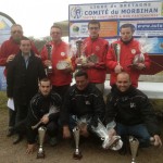 Les champions de pétanque en triplette en 2013 à Saint Gravé