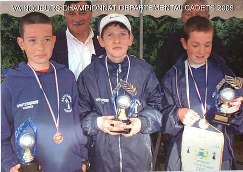 Champions départementaux en triplette cadet