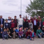 Jeunes et stars à l'inauguration de l'école de pétanque de Larmor Plage