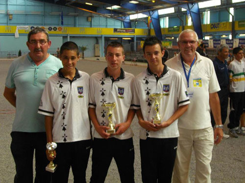Finalistes de la coupe de l'avenir en cadet 2012 du CD56 P&eacute;tanque FFPJP