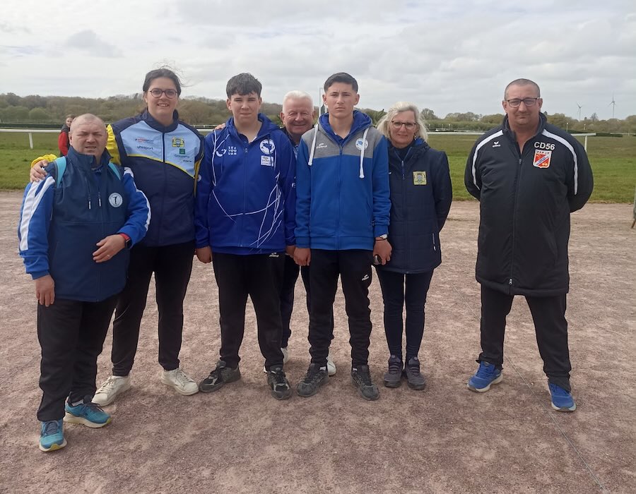 Finale junior au championnat du Morbihan de pétanque tête à tête 2026 à Questembert.