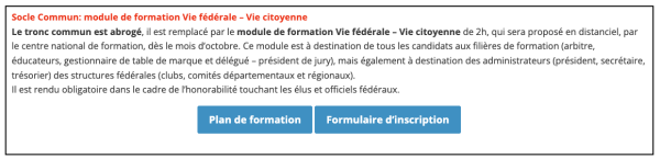 Tronc commun formations FFPJP